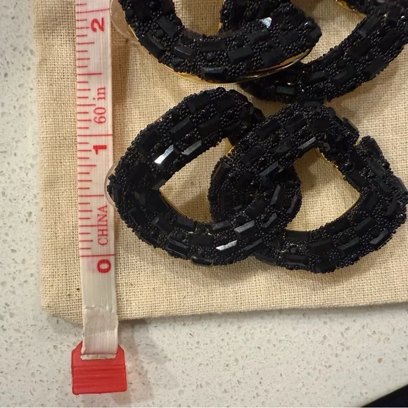 Anthropologie- Violet & Brooks Linked Drop Earrings - Black - Picture 6 of 8